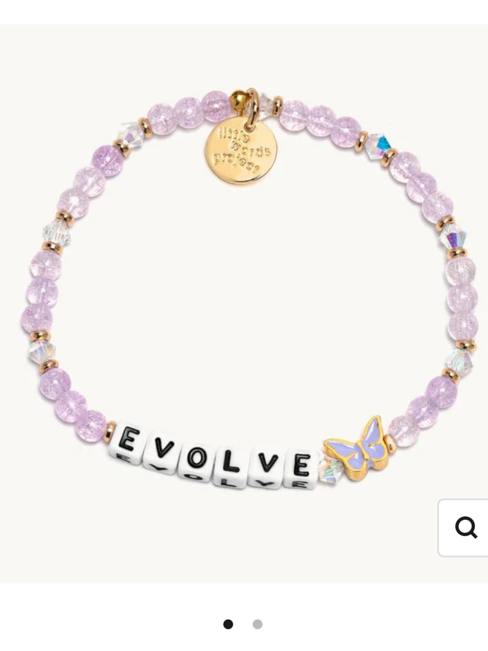 Evolve Lavender Beaded Bracelet with Butterfly Charm
